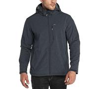33,000ft Men's Softshell Waterproof Jackets Fleece Lining Outdoor Windproof Windbreaker Coats with Multi Pockets Removeable Hood Dark Grey Heather 4XL