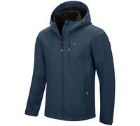 33,000ft Men's Waterproof Softshell Jackets Outdoor Windproof Coat Breathable Lightweight Windbreaker Casual Functional Jackets with Hood for Running, Cycling, Midnight Blue XL