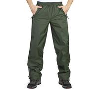 33,000ft Men's Waterproof Trousers Lightweight Breathable Rain Overtrousers with Pockets, Outdoor Windproof Rain Pants for Golf Walking Hiking Fishing Army Green L/34 Inseam