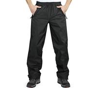 33,000ft Men's Waterproof Trousers Lightweight Breathable Rain Overtrousers with Zip Pockets, Outdoor Windproof Rain Over Pants for Golf Hiking Fishing Cycling Black S/30 Inseam