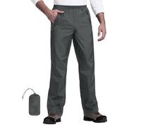 33,000ft Men's Waterproof Trousers Packable Rain Overtrousers Outdoor Lightweight Windproof Pants for Rainwear Walking Hiking Cycling Mid Grey XL-32L