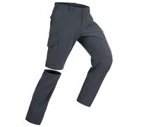 33,000ft Men's Zip-Off Hiking Trousers Quick Dry Stretch Walking Pants Convertible into Shorts Lightweight Cargo Trousers for Camping, Fishing, Travelling, Grey 38W / 32L