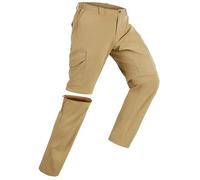 33,000ft Men's Zip-Off Hiking Trousers Quick Dry Stretch Walking Pants Convertible into Shorts Lightweight Cargo Trousers for Camping, Fishing, Travelling, Sandy Brown 34W / 32L