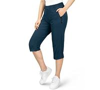 33,000ft Women's Capri Golf Trousers Casual Quick Dry UPF 50+ Lightweight Quick Dry 3/4 Cargo Pants Hiking Shorts with Pockets China Blue UK 12