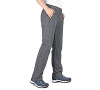 33,000ft Women's Convertible Zip Off Hiking Trousers with UV Protection Multiple Pockets Ladies Stretch Cargo Pants for Trekking, Camping, Walking Grey UK 10/31L