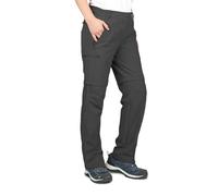 33,000ft Women's Convertible Zip Off Hiking Trousers with UV Protection Multiple Pockets Ladies Stretch Cargo Pants for Trekking, Camping, Walking Black UK 10/31L