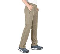 33,000ft Women's Convertible Zip Off Hiking Trousers with UV Protection Multiple Pockets Ladies Stretch Cargo Pants for Trekking, Camping, Walking Brown UK 16/31L