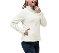 33,000ft Womens Fleece Jackets Ladies Lightweight Warm Full Zip Coat Breathable Microfleece Ladies Sweater Casual Long Sleeve, Ideal for Travelling Outdoor Sport Cream 3XL