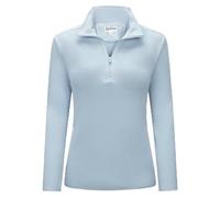 33,000ft Women's Half Zip Fleece Pullover Ladies Warm Fleece Jacket Soft Microfleece Ski Jackets Breathable Outerwear with A Big Pocket for Travelling Running Outdoor Sport Light Blue 18