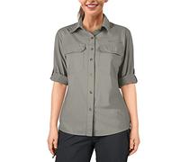 33,000ft Women's Hiking Shirts UPF50+ UV Protection Outdoor Shirt Quick Drying Casual Shirt Long Sleeve Functional Shirt Fishing Shirt for Walking Safari Travel Golf Grey Green L