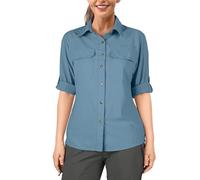 33,000ft Women's Hiking Shirts UPF50+ UV Protection Quick Drying Long Sleeve Functional Shirt for Outdoor, Fishing, Walking, Safari, Travel, Golf - Steel Blue L