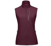 33,000ft Women's Lightweight Gilet Outerwear Waterproof Stand Collar Softshell Cycling Vest Laddies Reflective Sleeveless Jacket for Riding Running Golf Hiking Walking Fishing Wine Red L