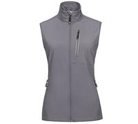 33,000ft Women's Lightweight Gilet Outerwear Waterproof Stand Collar Softshell Cycling Vest Laddies Reflective Sleeveless Jacket for Riding Running Golf Hiking Walking Fishing Light Grey XL