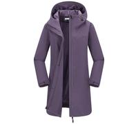 33,000ft Women's Rain Jacket Long Trench Coat Waterproof Windbreaker Hooded Lightweight Ladies Raincoat Functional Jacket Outerwear with Pockets Pulple S