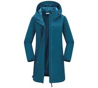 33,000ft Women's Rain Jacket Long Trench Coat Waterproof Windbreaker Hooded Lightweight Ladies Raincoat Functional Jacket Outerwear with Pockets Blue M