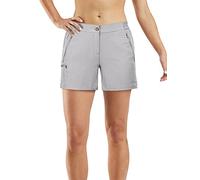 33,000ft Women's Rock Grey 5" Cargo Hiking Shorts, Quick Dry, UPF50+, 4-Way Stretch, 4 Pockets, Regular Fit, Mid Thigh Length, Spring-Summer, Size 14