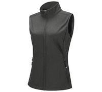 33,000ft Women's Softshell Full Zip Gilet Fleece Lined Windproof Vest Outerwear Lightweight Sleeveless Jacket for Running Hiking Golf Dark Grey Heather 2XL/UK 18