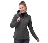 33,000ft Women's Softshell Jacket Waterproof Windproof Coat Functional Lightweight Windbreaker Ladies Breathable Outdoor Jacket with Hood for Running, Cycling, Hiking, Grey DE40/UK14