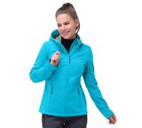 33,000ft Women's Softshell Jacket Waterproof Windproof Coat Functional Lightweight Windbreaker Ladies Breathable Outdoor Jacket with Hood for Running, Cycling, Hiking, Bright Blue DE48/UK22