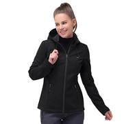 33,000ft Women's Softshell Jacket Waterproof Windproof Coat Functional Lightweight Windbreaker Ladies Breathable Outdoor Jacket with Hood for Running, Cycling, Hiking, Black DE38/UK12