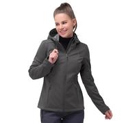 33,000ft Women's Softshell Jacket Waterproof Windproof Coat Functional Lightweight Windbreaker Ladies Breathable Outdoor Jacket with Hood for Running, Cycling, Hiking, Grey DE46/UK20