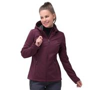 33,000ft Women's Softshell Jacket Waterproof Windproof Coat Functional Lightweight Windbreaker Ladies Breathable Outdoor Jacket with Hood for Running, Cycling, Hiking, Wine Red DE42/UK16
