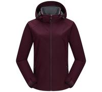 33,000ft Women's Softshell Jacket Waterproof with Hood Fleece Lined Windproof Windbreaker Warm Winterjacket Lightweight Sportsjacket for Spring Fall Winter, Raspberry L