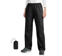 33,000ft Womens Waterproof Trousers Packable Windproof Overtrousers Lightweight Rain Pants for Rainwear Walking Hiking Black S Short