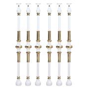33.5" Aluminum Deck Railing Balusters - 10/20/30/50/100 Pack Brass Flat Metal Spindles for Stairs White Round Poles for Interior/Wood Steps and Stylish