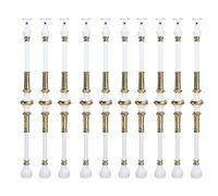 33.5" Aluminum Deck Railing Spindles - 10/20/30/50/100 Pack Brass Flat Metal Balusters for Indoor Wood Steps & Staircases 4/5" Round Pole White Color