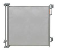 33.5" Retractable Baby Safety Gate/Mesh Dog Gate, Suitable for Indoor and Outdoor Use, Extends to 55" Wide, Gray