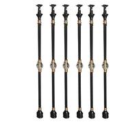 33.5in Tall Stair Balusters Metal Aluminium Tube, Hallway Loft/Home Villas/Commercial Hotel Steps Railing Post with Crystal Ball Decoration, Floor Mount(White-6 Pcs)