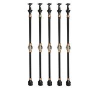 33.5in Tall Stair Balusters Metal Aluminium Tube, Hallway Loft/Home Villas/Commercial Hotel Steps Railing Post with Crystal Ball Decoration, Floor Mount(White-5 Pcs)