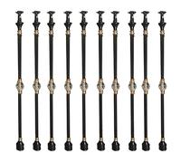 33.5in Tall Stair Balusters Metal Aluminium Tube, Hallway Loft/Home Villas/Commercial Hotel Steps Railing Post with Crystal Ball Decoration, Floor Mount(White-10 Pcs)