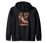 33 And Fabulous 33 Years Old High Heels 33rd Birthday Zip Hoodie