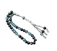33 Beads Ice Cracked Glass Muslims Prayer Beads Rosary Tassels Pendant Misbaha For Daily Worship And Religious Activity Arabic Worship, One Size, as described, as described