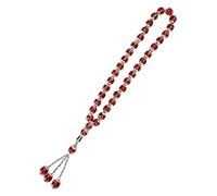 33 Beads Muslim Prayer Beads, Round Resin Unisex Muslim Prayer Beads Round Rediing Words Rosary Worship Supplies Accessory Religious Rosary Decor (Red)