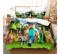 (33, Double) Minecraft Quilt Duvet Doon Cover Set Bedding Soft Kid Single Double Queen King #