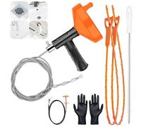 33 Feet Drain Snake Auger, Plumbing Snake Drain Hair Clog Removal Tool, Heavy Duty Toilet Snake Auger, Sink Unclogger Drain Cleaner Tool for Bathroom Kitchen Tub Shower Drain Clog Remover with Gloves