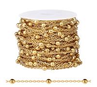 33 Feet Satellite Chains Roll (Gold Color- Big Bead)