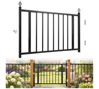 33"H x 51"W Jivoxia Adjustable deck gate - No-Cut, Heavy Duty | Reinforced Metal Fence Gate for Patio, Porch, Yard & Garden; Includes Hinges & Latch; Width Adjusts 37.4"-51"