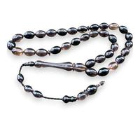 33 Handmade Tesbih Islamic Prayer Rosary Faturan Misbaha Amber Prayerbeads Bakalite Tasbeeh Tasbih Sistemli Turkish Ottoman Kehribar Amber Anthracite Transprent Anthracite Grey Grey