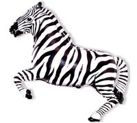 33 Inch Black and White Zebra Shaped Foil Balloon