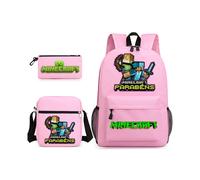 (33) Minecraft 3pcs Sets Backpack Mochila Kids Capacity Bags-2