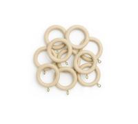 33 mm Ribbed Ball Fixed Length Wood Curtain Poles Premium Quality ASH Rings 10 Pack