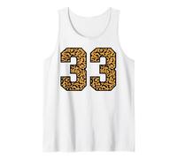 33 Number Leopard Thirty-Three Team Sports Varsity Matching Tank Top