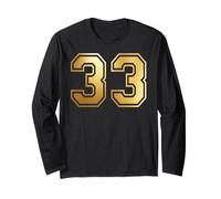 33 Number Thirty-Three Team Sports Graphic Varsity Matching Long Sleeve T-Shirt