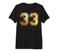 33 Number Thirty-Three Team Sports Graphic Varsity Matching Premium T-Shirt