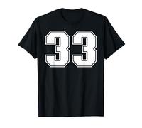 33 Number Thirty-Three Team Sports Graphic Varsity Matching T-Shirt