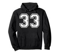 33 Number Thirty-Three Team Sports Grunge Varsity Matching Pullover Hoodie